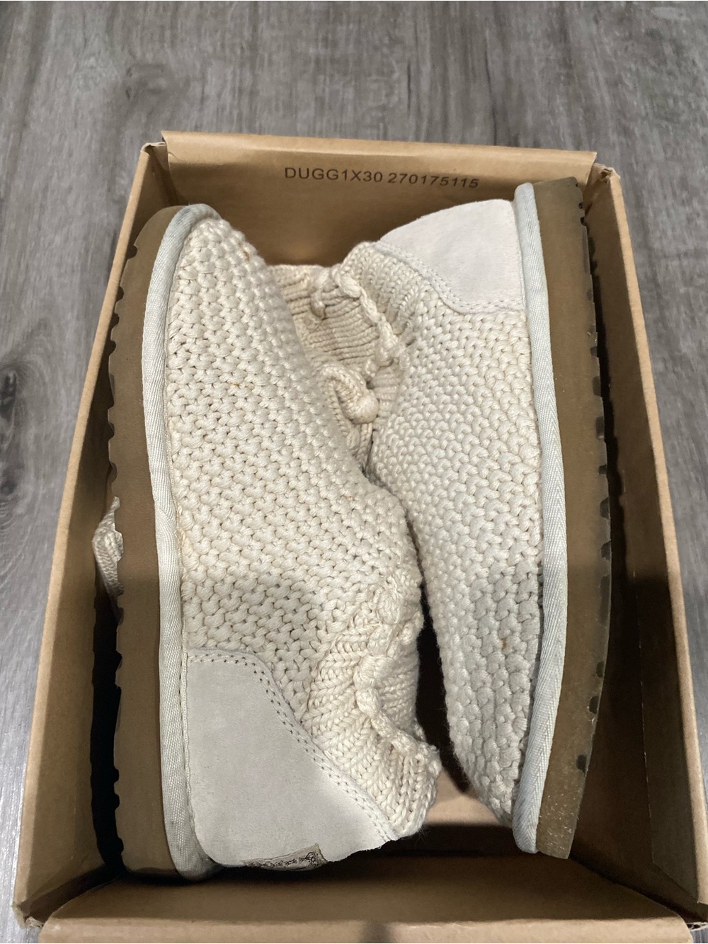 UGG Women's Cream Knit Lace-Up Boots